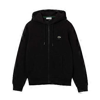 Felpa con cappuccio e zip intera da uomo Lacoste con logo ricamato