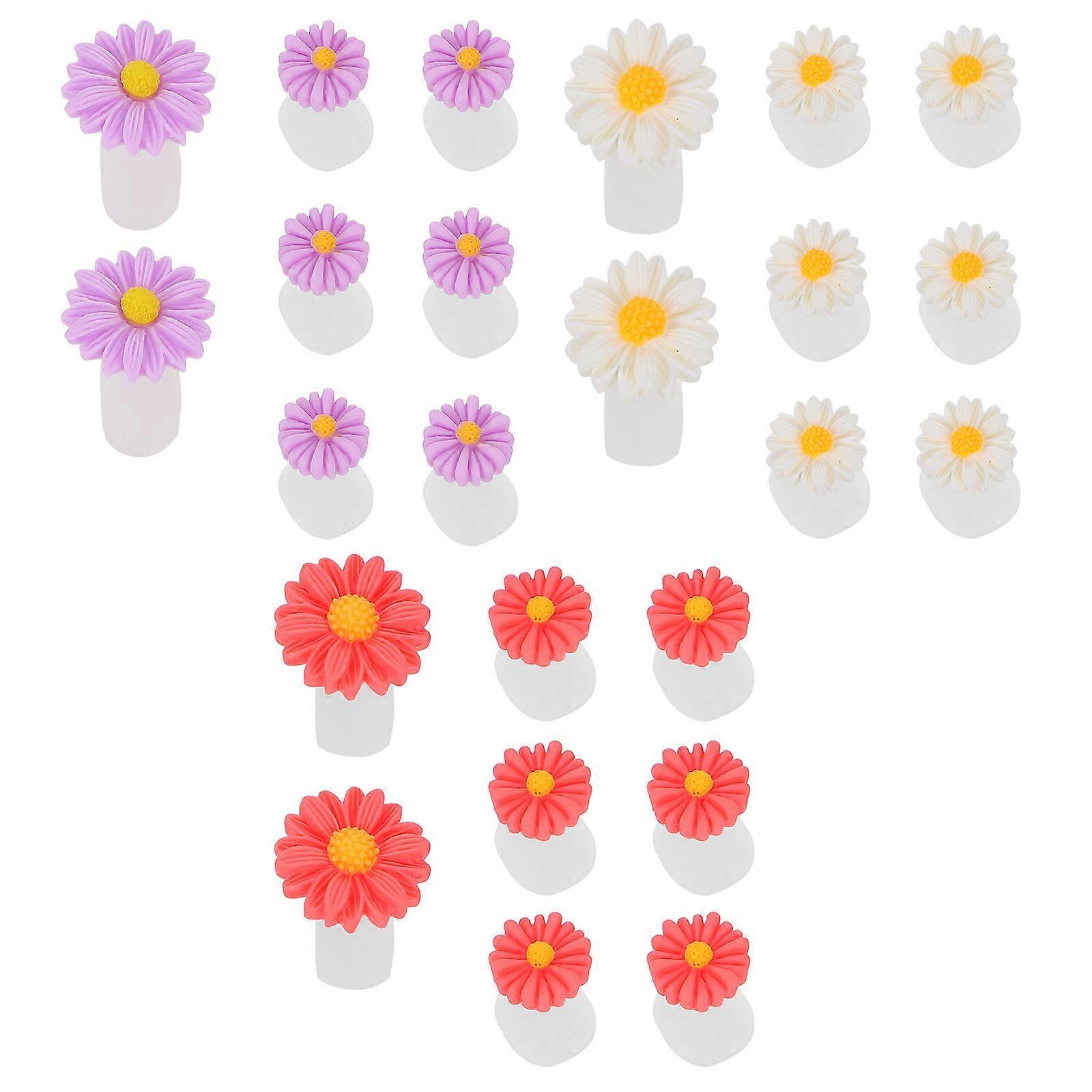 Assorted Color Toe Separators Silicone for Pedicure Daisy 24Pcs Pack