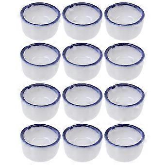 12 Pcs Blue Mini Ceramic Reptile Water Bowls for Spiders Scorpions Small Crawlers Terrarium Enclosures