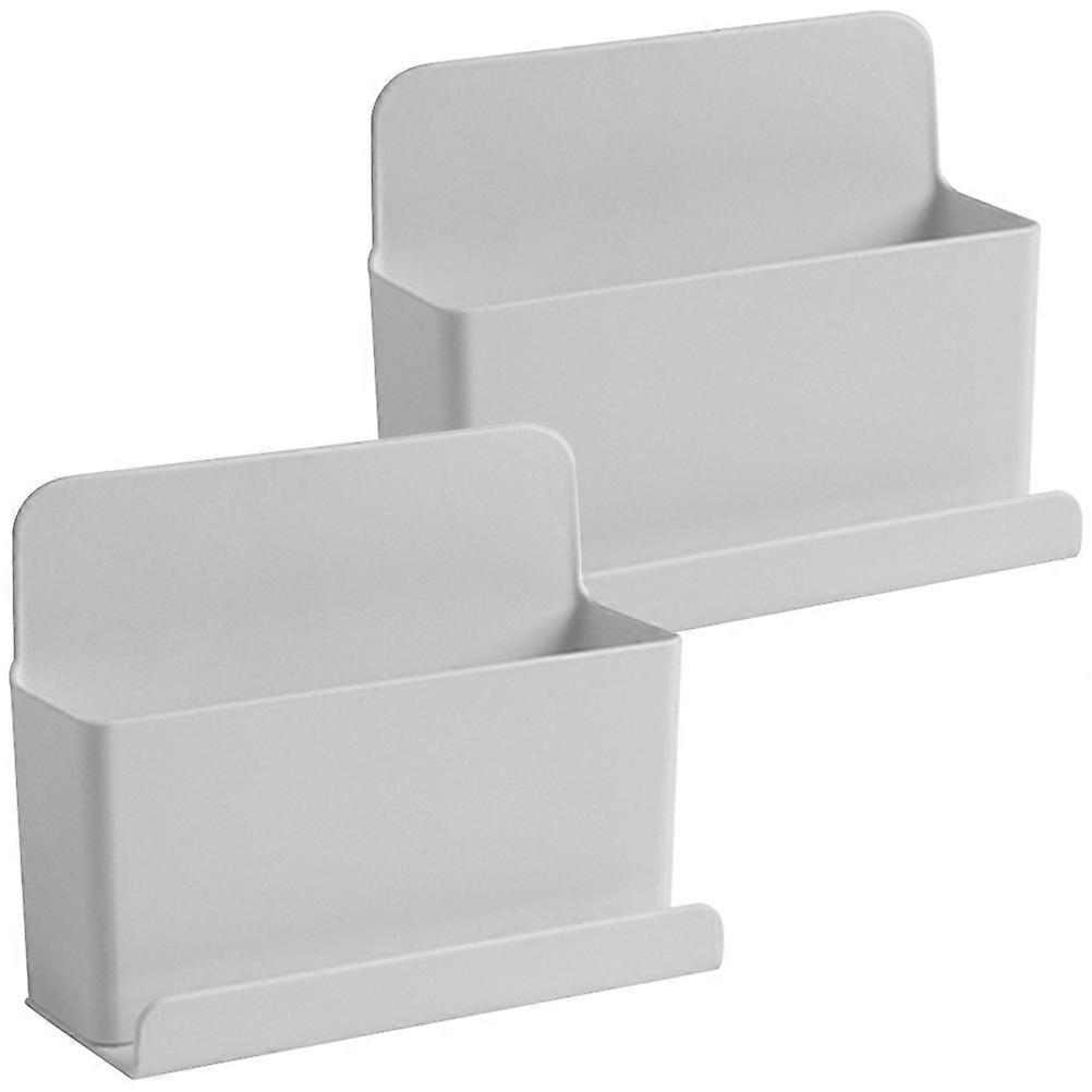 Wall Mounted Remote Control Storage Box for Organization 2Pcs in Light Grey