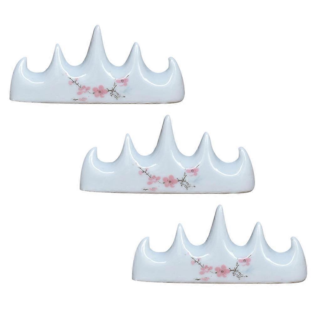Practical Ceramic Pen Rack for Calligraphy with 3Pcs Pen Holders