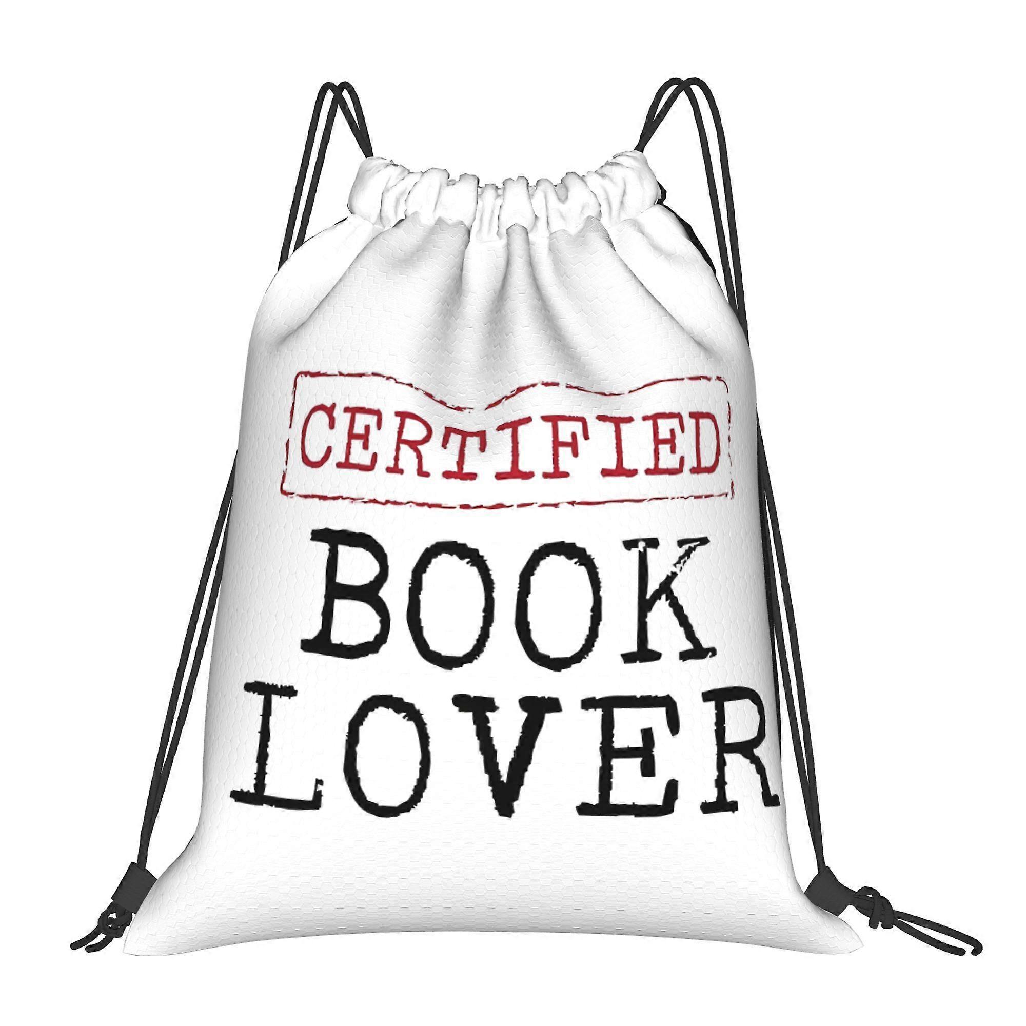 1pc Certified Book Lover A Drawstring Backpack-Cqazw