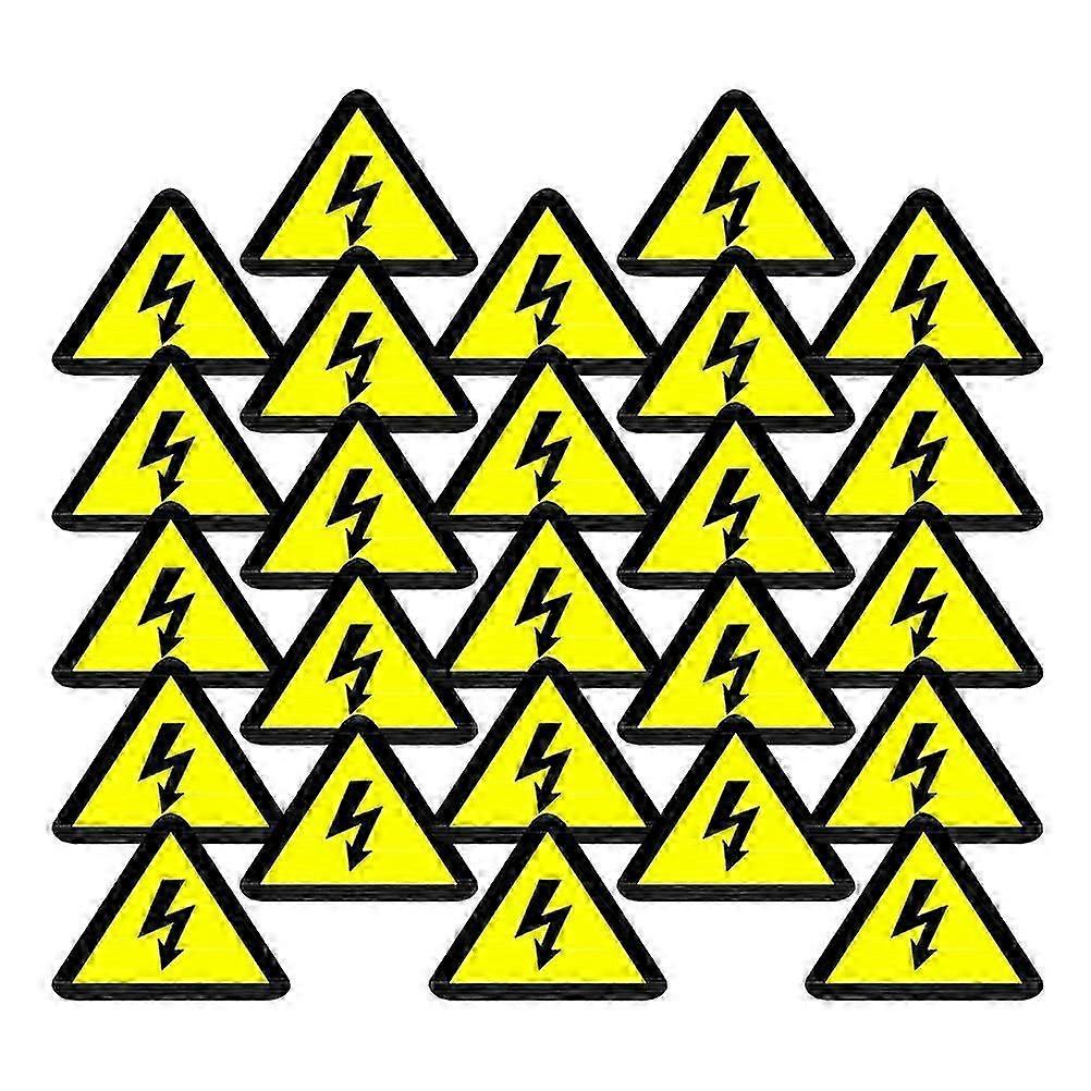Electrical Warning Labels High Visibility Safety Indication Yellow Triangle Shape 50Pcs