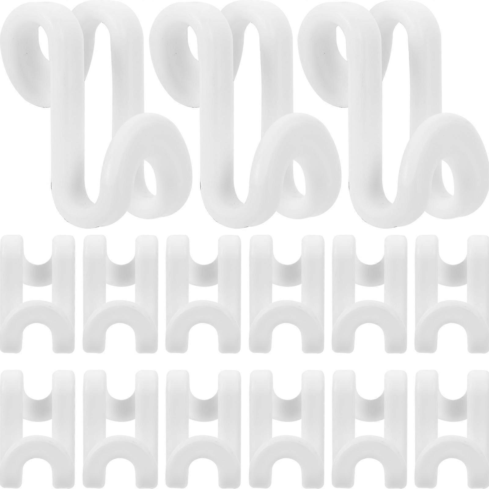 Stackable Thick Plastic Clothes Hanger Connector Hooks for Wardrobe 50Pcs