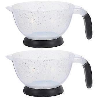 Hair Dye Mixing Bowls White Plastic for Color Mixing 2Pcs with Handle