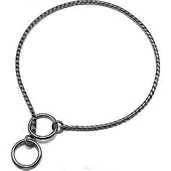 Rustfrit stål halsbånd til hunde med kvælerkæde. Metal slangekæde til hvalp, sliphalsbånd til udstillingstræning og gåture (sort; 16,0" * 3,0 mm)