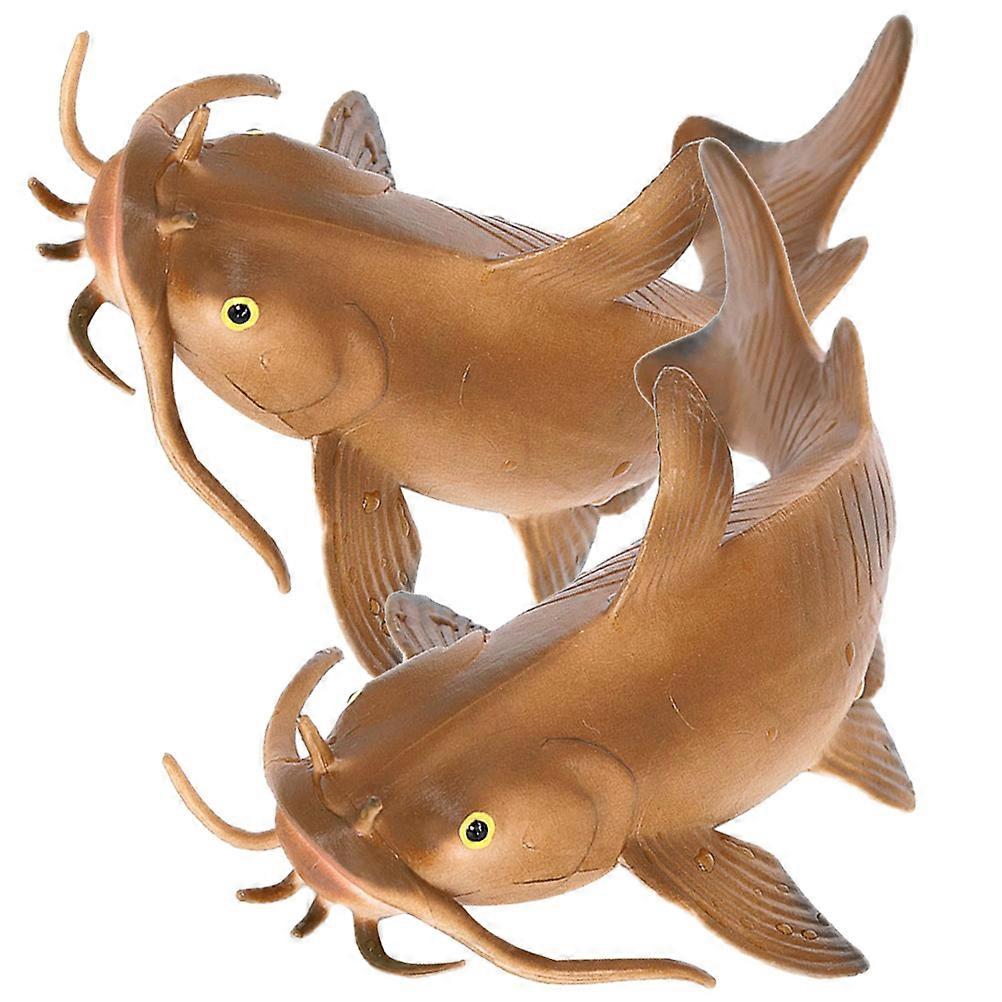 Simulation Catfish Model for Decoration 2Pcs Artificial Fish Plaything