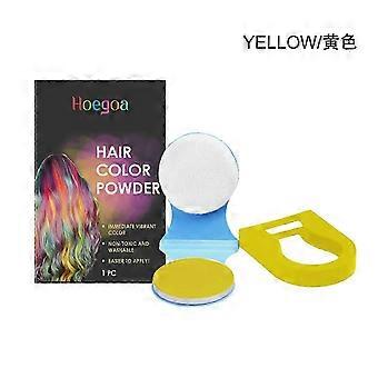 Yellow Hair Coloring Powder - Instant Temporary Hair Color, Easy One-Swipe Application, Natural Coverage for Proms & Hairstyles