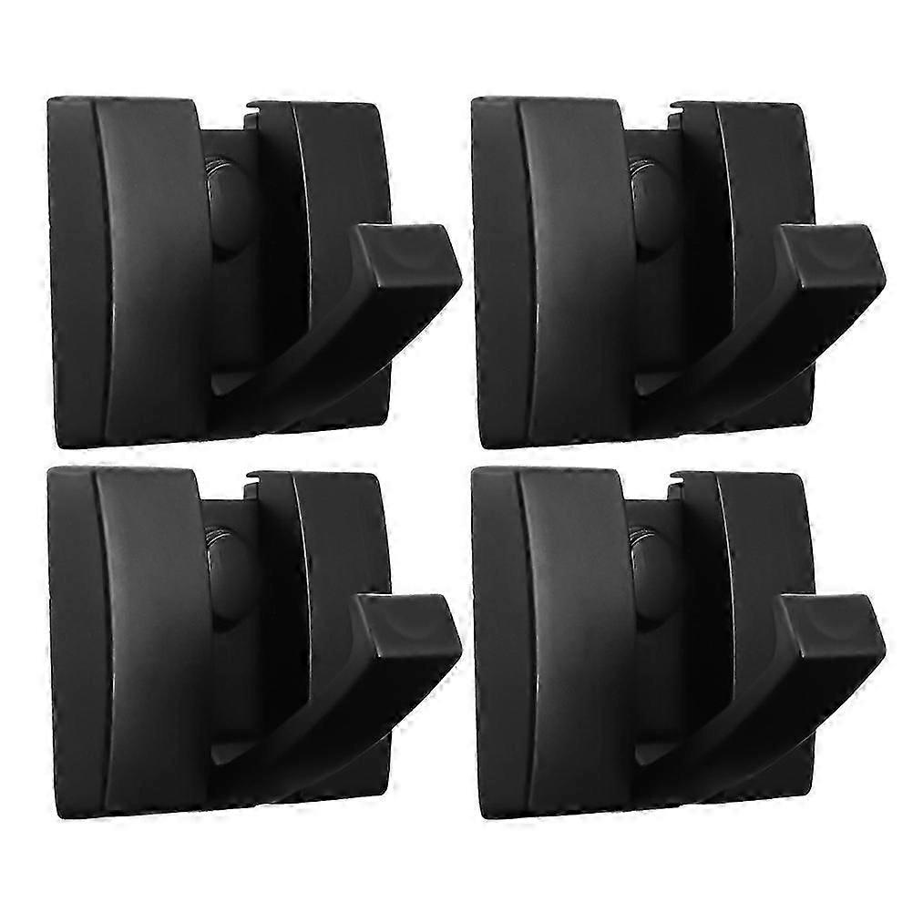 Bathroom Creative Folding Wall Hook 4Pcs Space Saving Coat Hangers Black