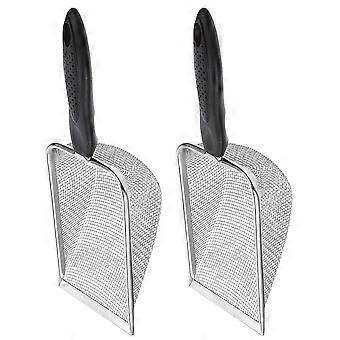 Silver Reptile Litter for Pet Use 2Pcs Durable Stainless Steel