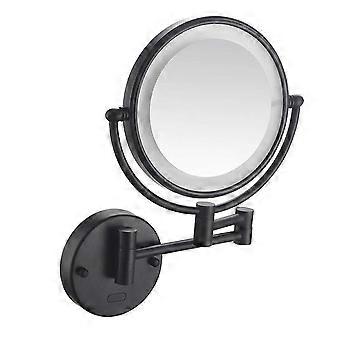 Specchio per il trucco a LED da 8 pollici, da parete, con design a doppia faccia e braccio estensibile e pieghevole.
