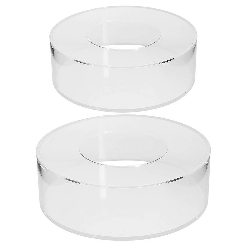 2Pcs Clear Acrylic Fillable Cake Stand Cake Riser Cake Round Display Riser Display Stand