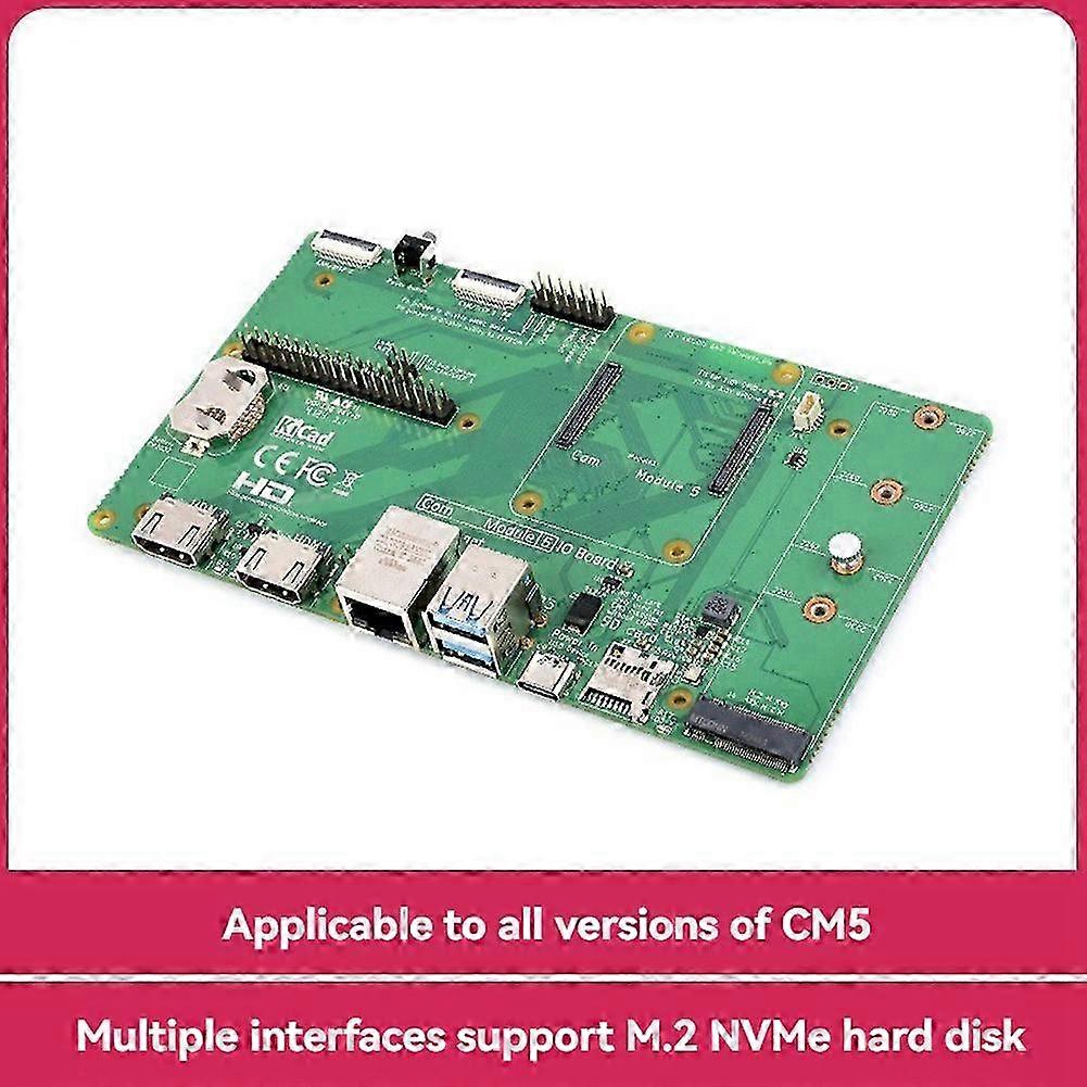 compatible with Raspberry Pi CM5 IO Board Baseboard compatible with Raspberry Pi Compute Module 5 IO Board Support M.2 NVMe SSD