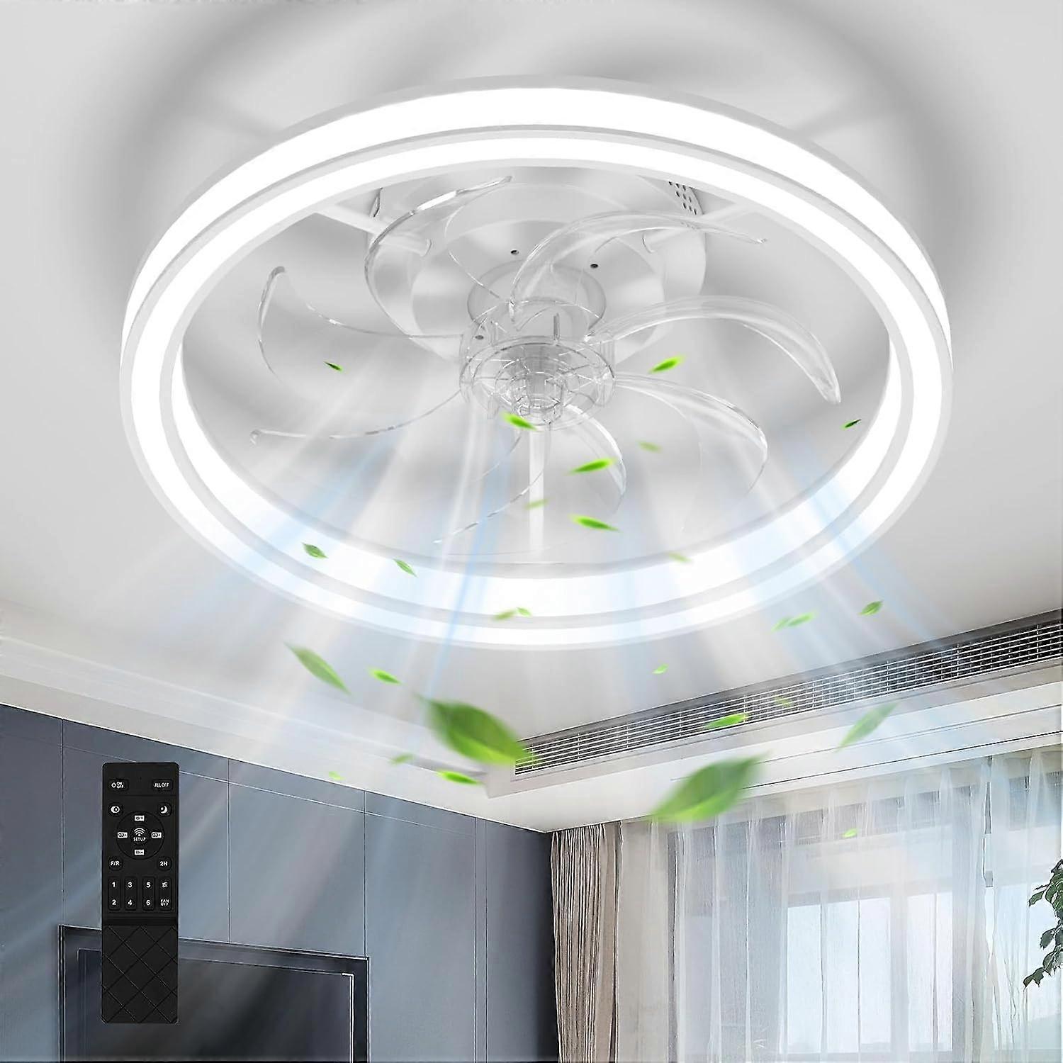 LED Ceiling Fan, 36W, Silent with Integrated Light and Dimmable Remote