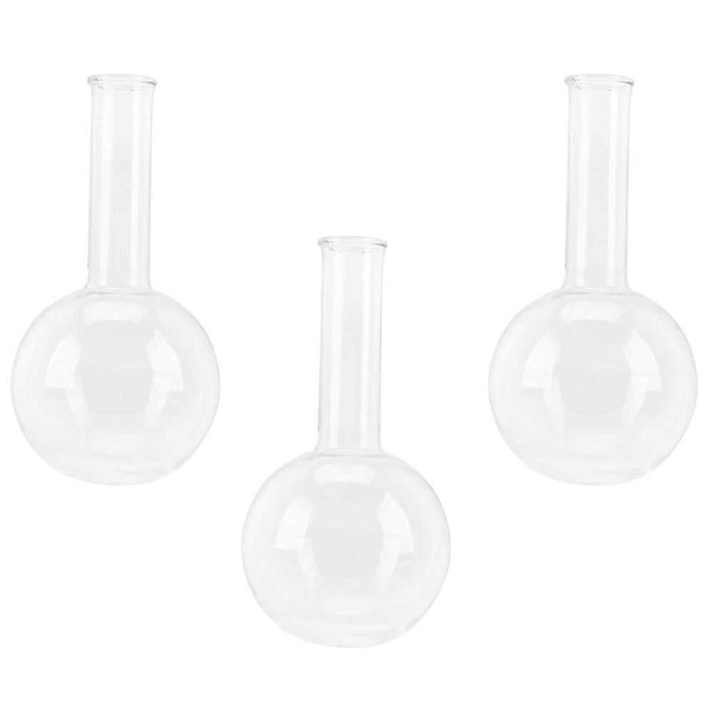 3pcs Laboratory Flask Flat Bottom Boiling Flask Transparent Science Flask 250ML