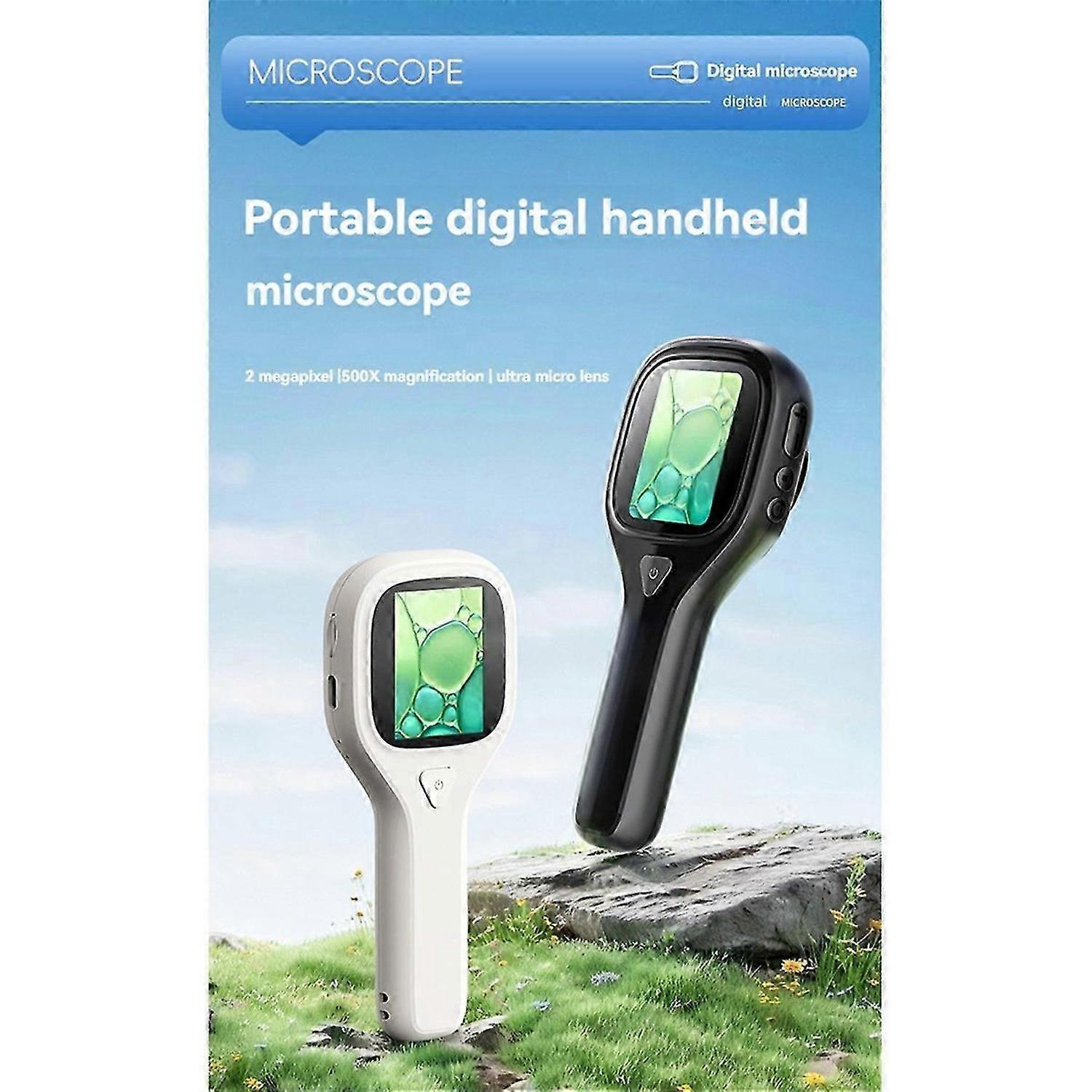 Portable digital microscope with LED, 20 inch screen, White