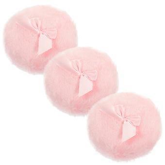 3Pcs Travel Body Powder Puffs Comfortable Bowknot Powder Puffs Fluffy Powder Puffs