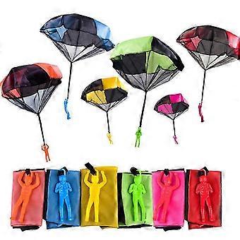 6PCS Hand-thrown Parachute Soldiers Children Small Parachute Square Beach Hand-thrown Toys_jsan
