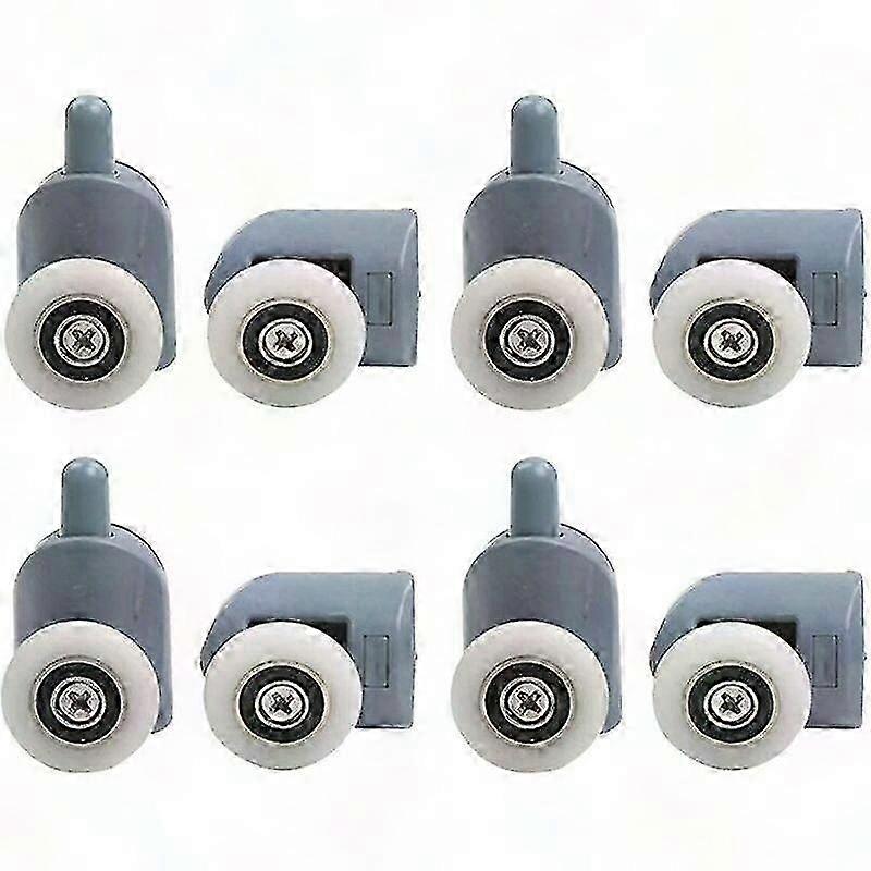 Shower Door Rollers Set - 4 Upper & 4 Lower Rollers for Bathroom Shower Enclosure