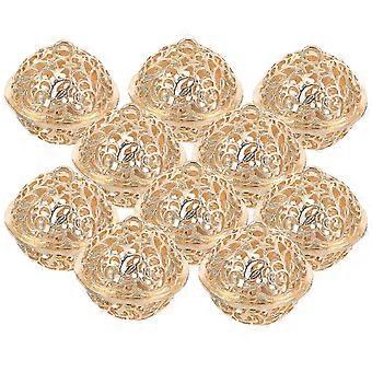Pet Bells Warning Bell for Dogs Retro Style Metal Alert Bells 10Pcs3x3cmGolden SZRH A-D