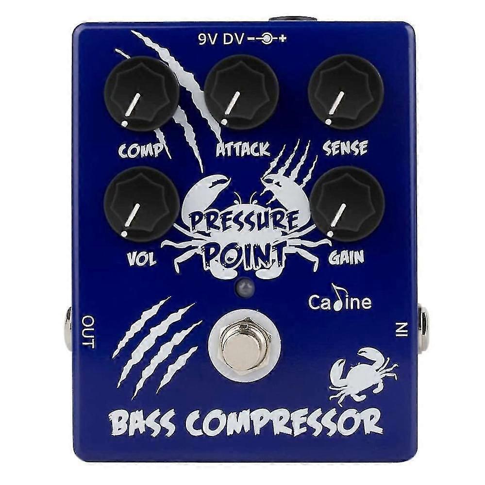 True Bypass bascompressorpedaal met aluminium behuizing