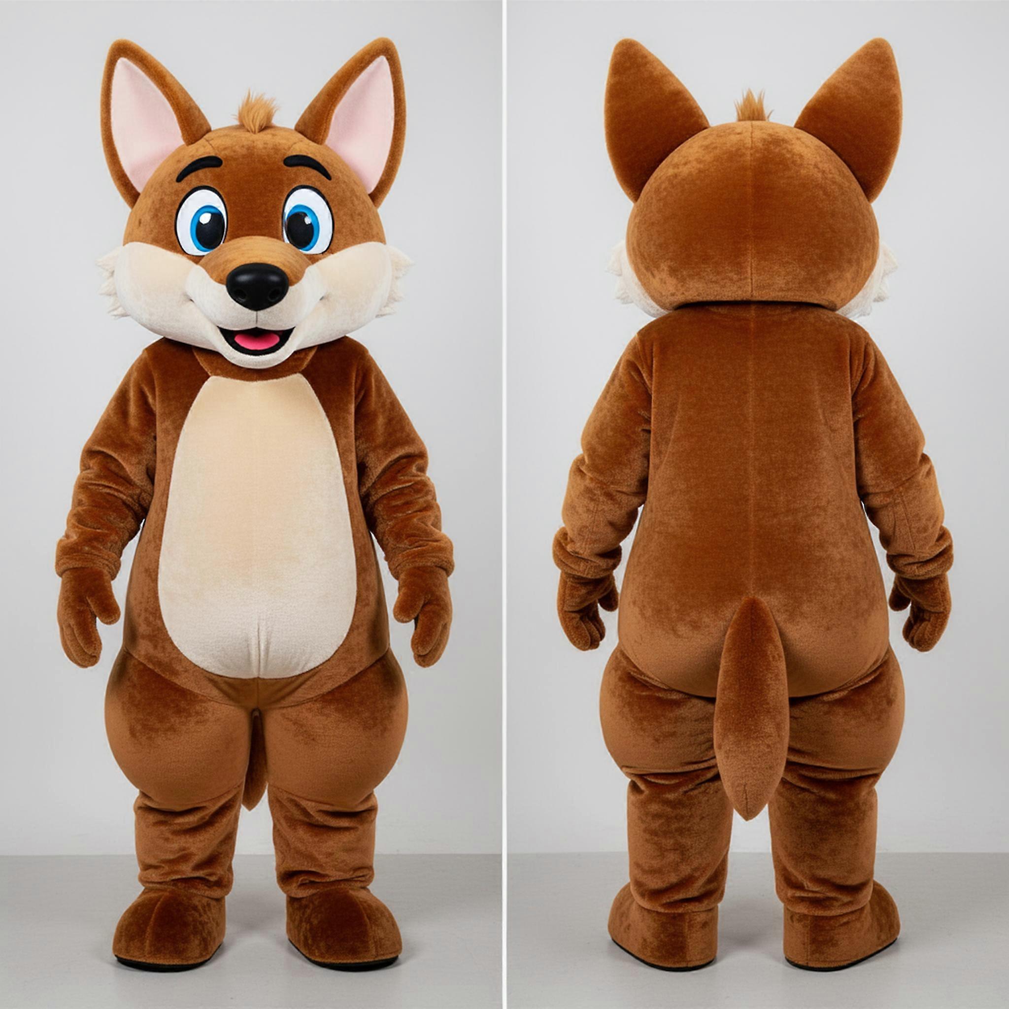 MASTICOT Dappled Brown Playful Dingo Mascot