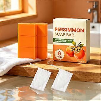 Naturlig Persimmon Sæbestykke, Fint, Rig Skum, Fjerner Fedt og Snavs For At Opfriske Huden Til Mænd Og Kvinder Hudpleje 6 Stk