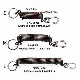 Retractable Elastic Keychains, Anti-Lost Spiral Spring Coil Key Rings, 7cm White Stretchy Keychains for Keys