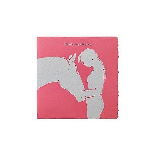 Deckled Edge Colour Block Pony Greetings Card