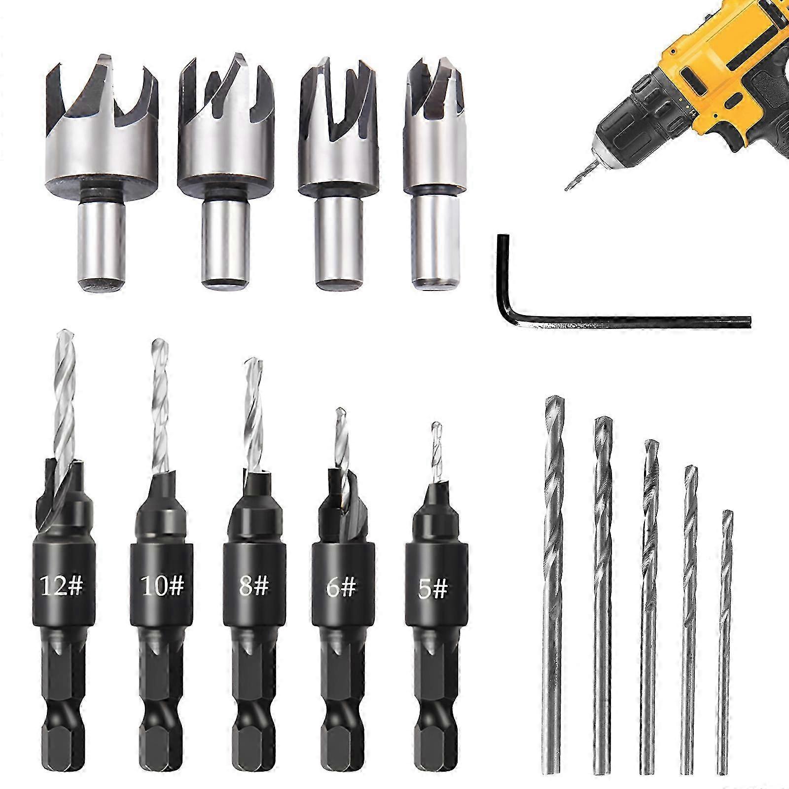 Titanium-Coated Wood Countersink Set