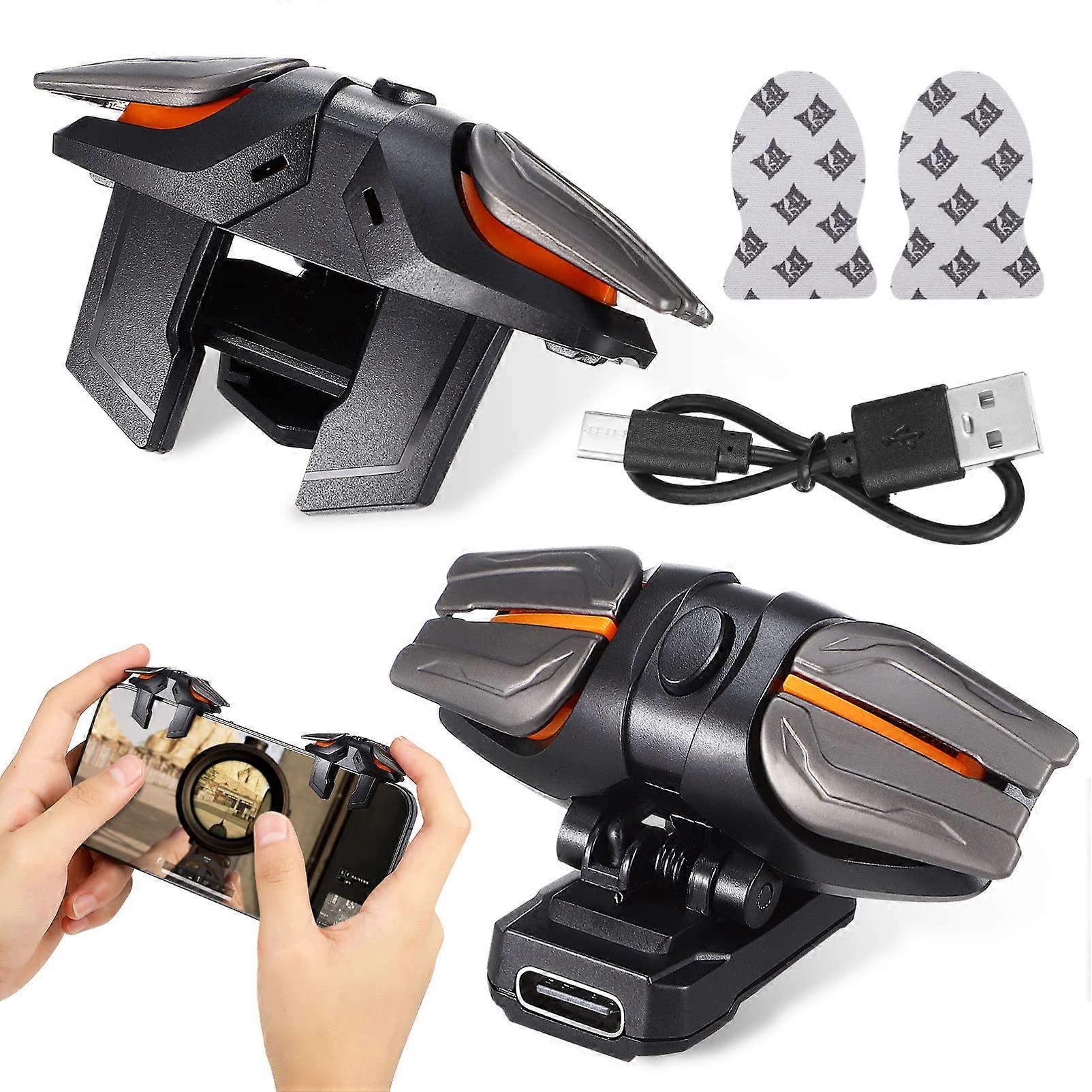 Mobile Game Controller Triggers with Ergonomic Finger Sleeves for PUBG COD  Sensitivity Control