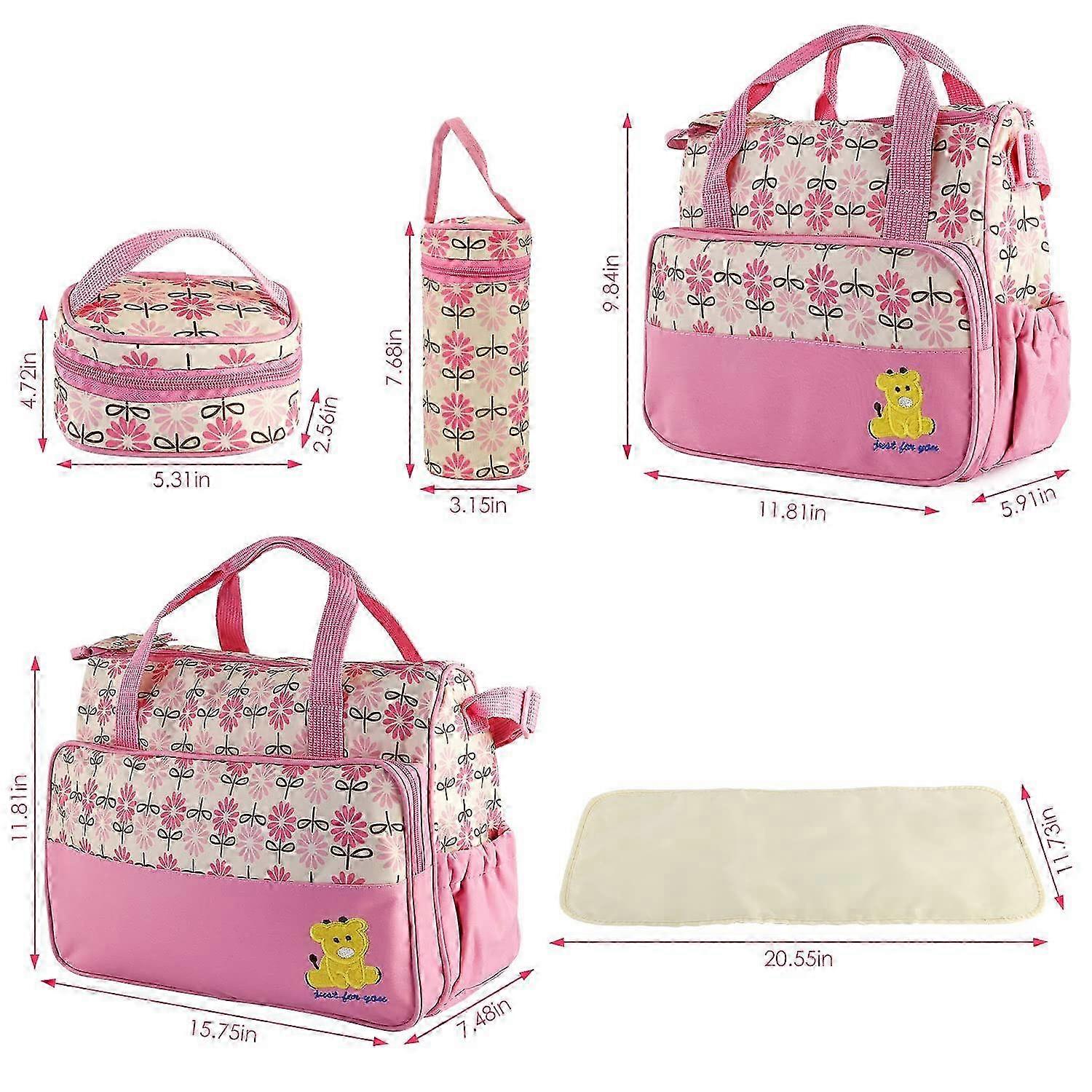 Multifunctional Diaper Bag Set 5Pc