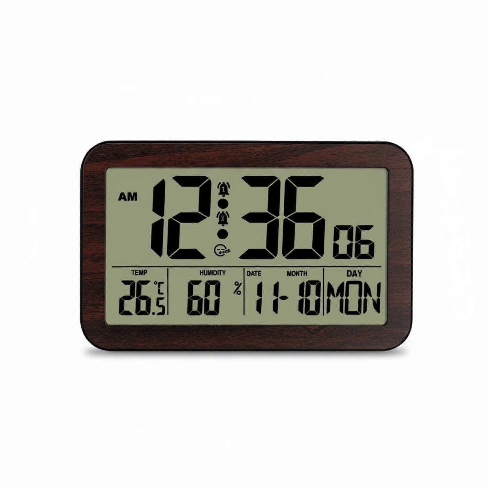 Temperature Humidity Clock Multi-Function Digital Calendar Clock Crystal Clear