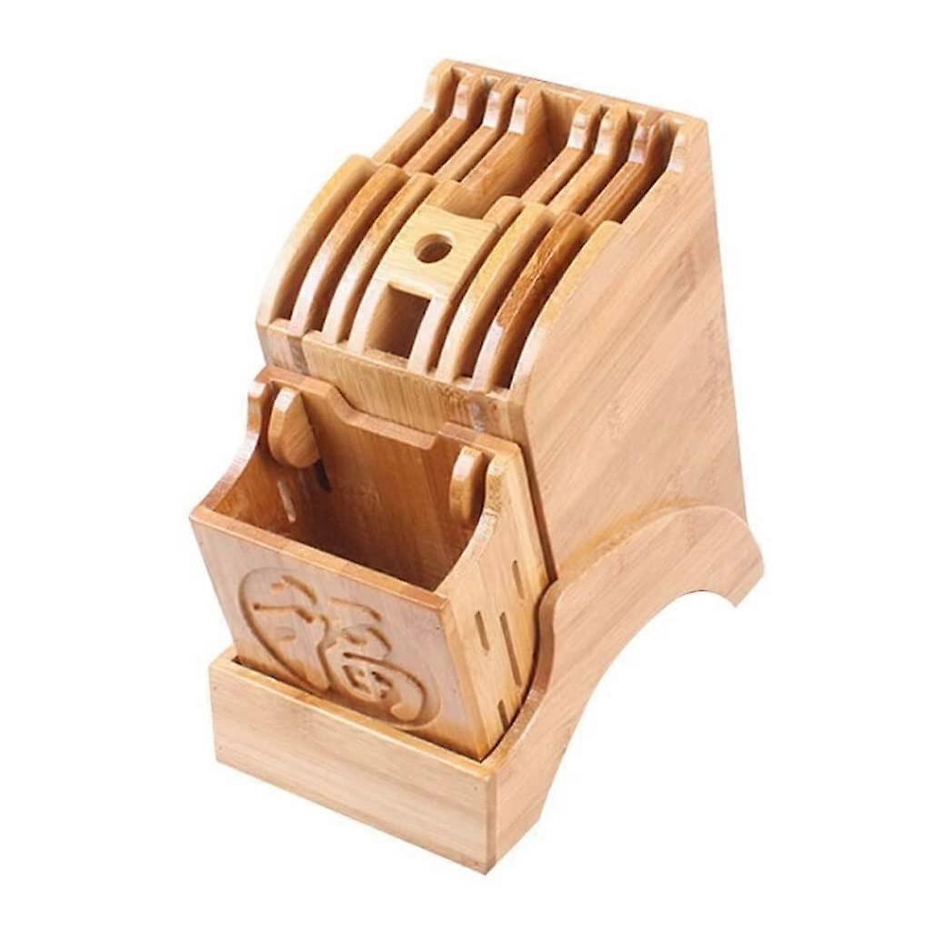 Bamboo Countertop Knife Storage Block