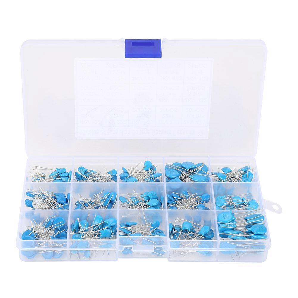 300pcs 15 Values High Voltage 0.1nF~22nF Ceramic Capacitor Assorted Kit