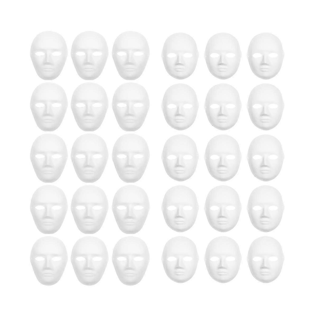 30 Pack Paper Mache Masks Two Sizes