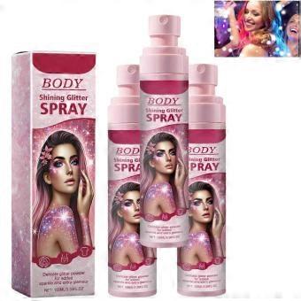 Body Glitter Spray, Quick Drying Formula, Long Lasting Sparkle, Fine Mist Application for Hair and Body, Suitable for Parties, Festivals, Stage Events