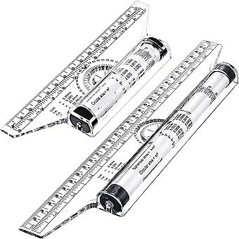 2 Pieces Plastic Measuring Rolling Ruler Drawing Roller Ruler Parallel Ruler Multifunctional Drawing Design Ruler For Measuring Drafting Student