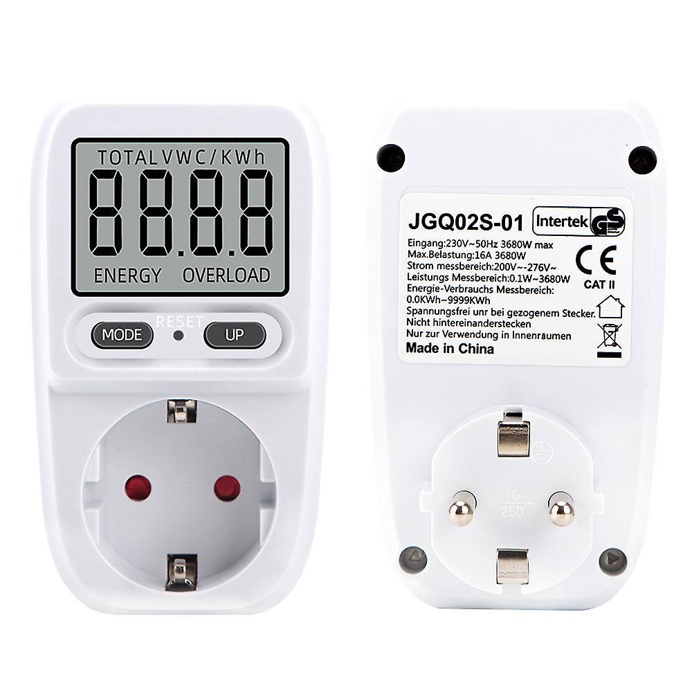 Wattmeter socket energy meter, Electric with LCD display screen