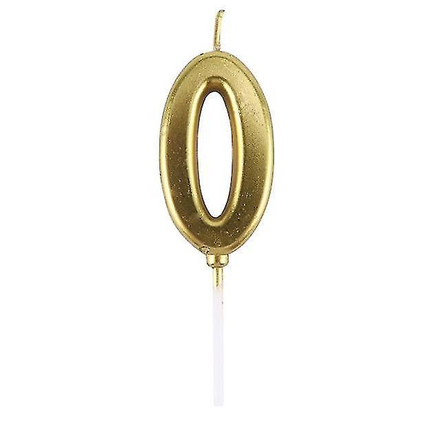 Gold 0 1pcs Happy Birthday Cake Topper Gold Number C les Birthday Cake Decoration
