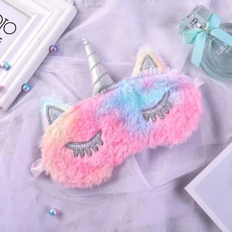 G Unicorn Cartoon Sleeping Eye Mask Plush Eyeshade Cover