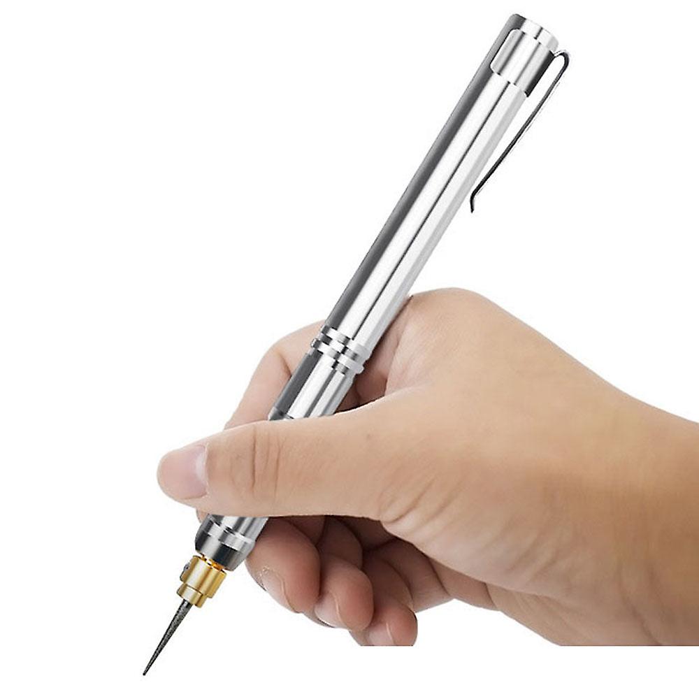 Compact Electric Grinding Pen Stone Nail Polishing Machine Metal Lettering Carving Engraving Device With Recharging Base