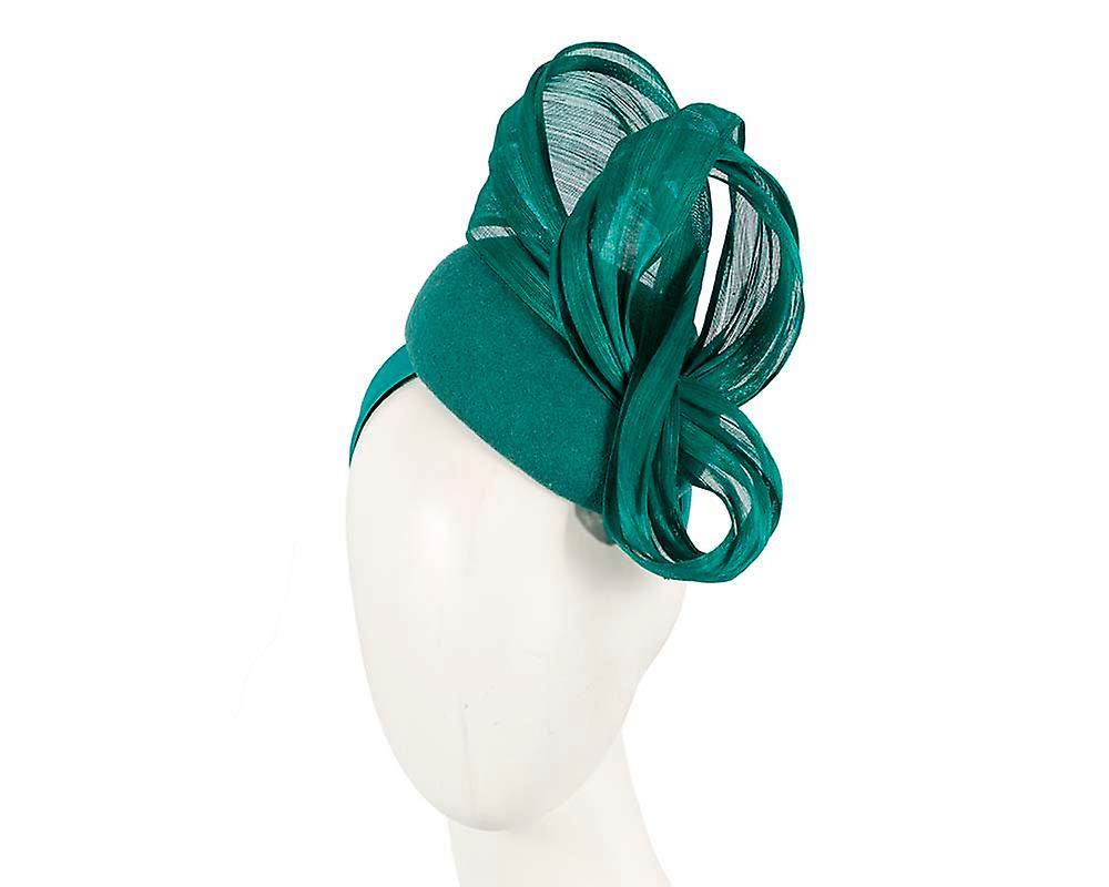 Bespoke teal pillbox with bow by Fillies Collection F666TE