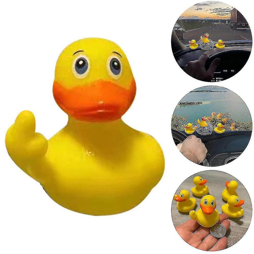 1/3/5/10pcs بطة المطاط الاصبع الأوسط ، لطيف صغير مضحك المطاط البطة حزب ديكور سيارة الحلي هدية أفضل هدية