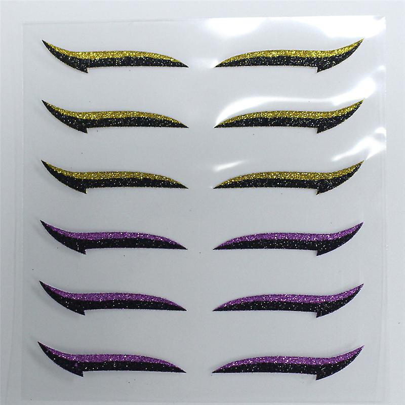 6 Pairs Eyelid Line Sticker Reusable Glitter Eyeliner Stickers Waterproof Self Adhesive Eyeliner Double Eyelid Line Makeup Tools