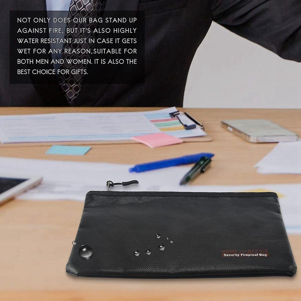 Fireproof Money Safe Document Bag. Non-itchy Silicone Coated Fire ...