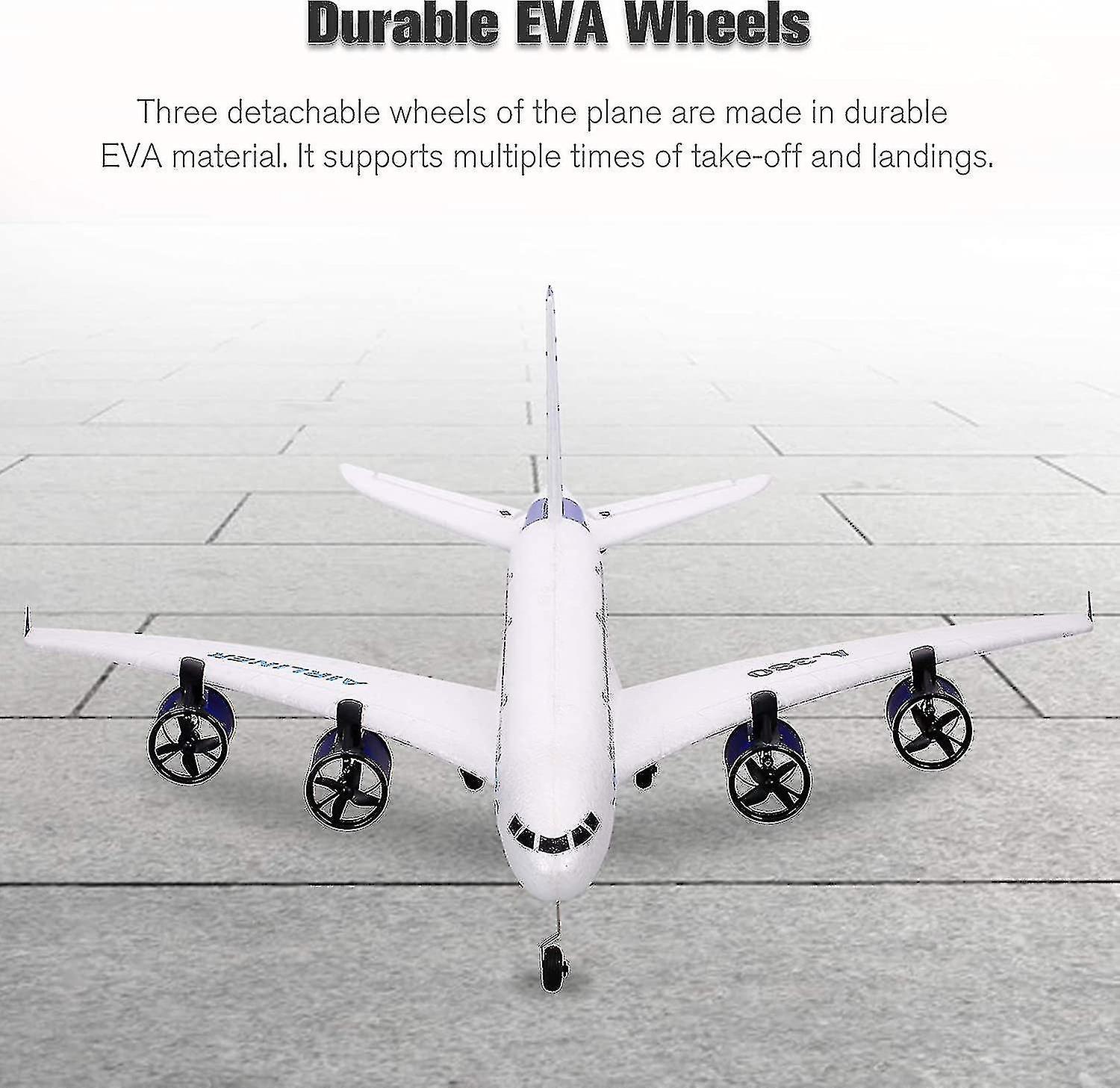 A380 2.4G Rc Aereo Aereo Aliante con Led Searchlight 3ch per principiante Epp Schiuma Ala Fissa Airp