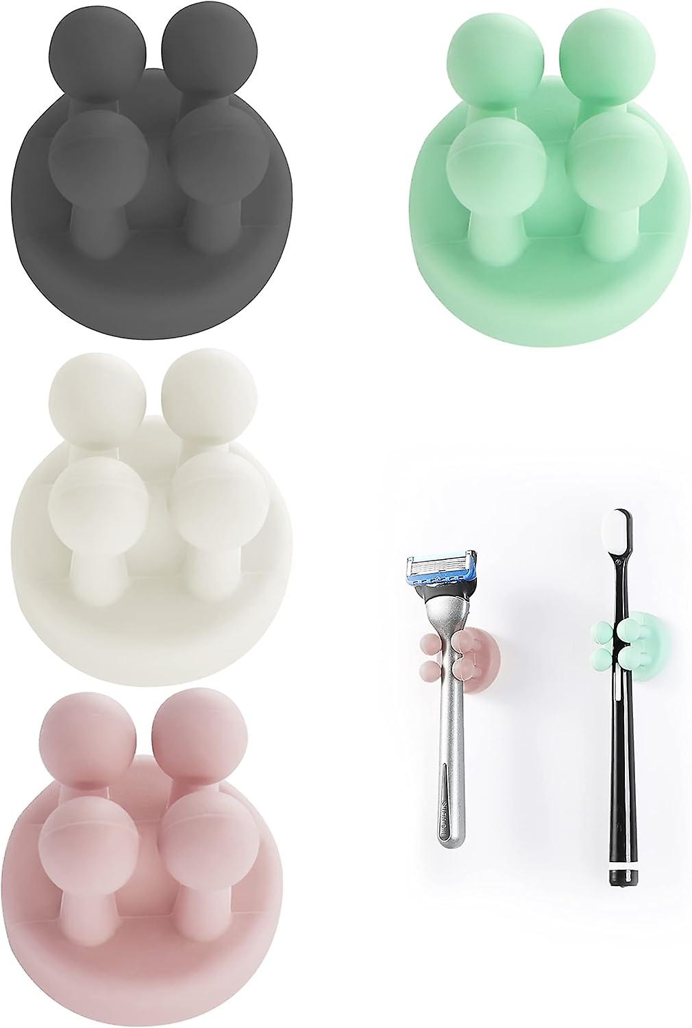 4-piece multifunctional silicone toothbrush holder (for R)