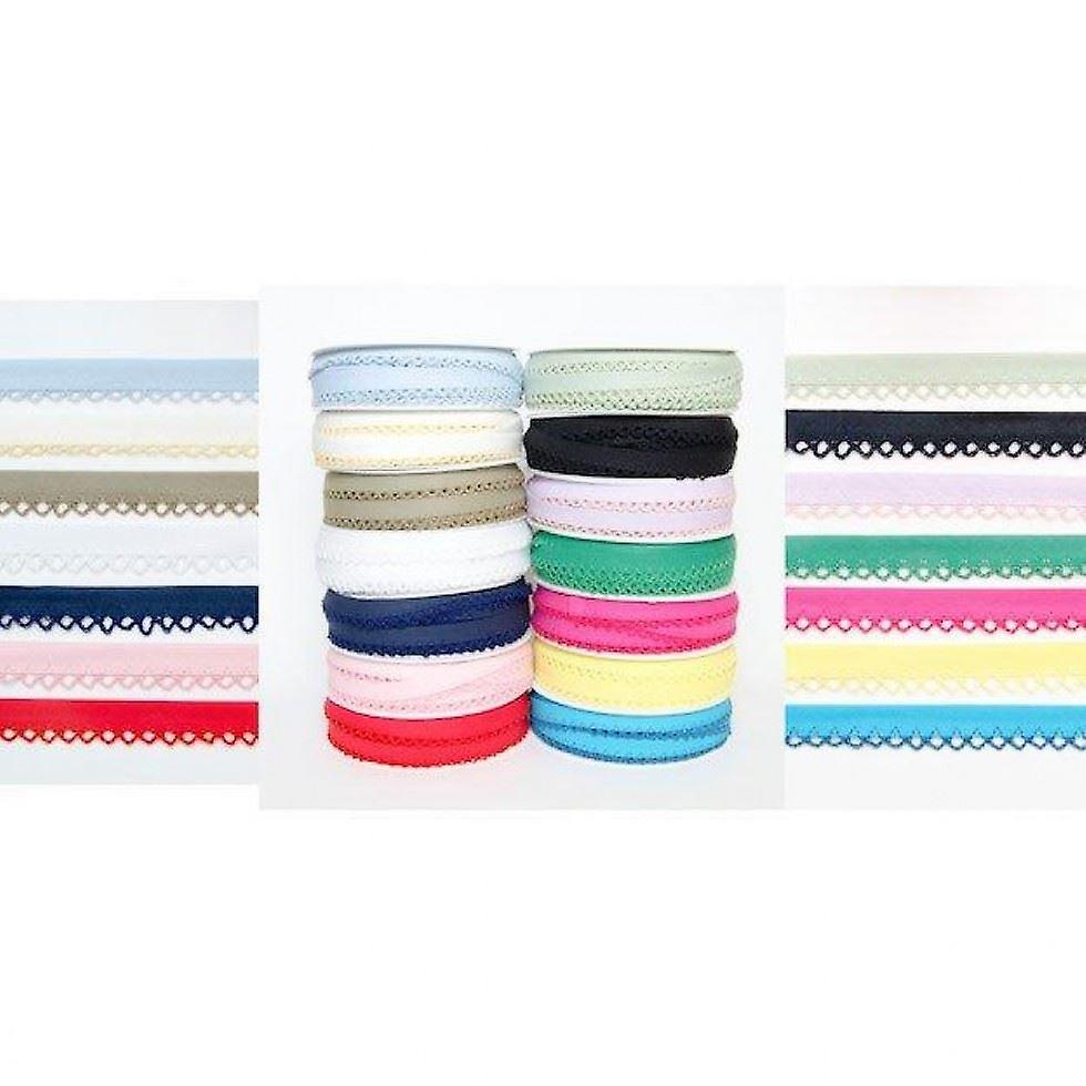 Minerva 14mm Crochet Edge Bias Binding Tape Ivory - per metre