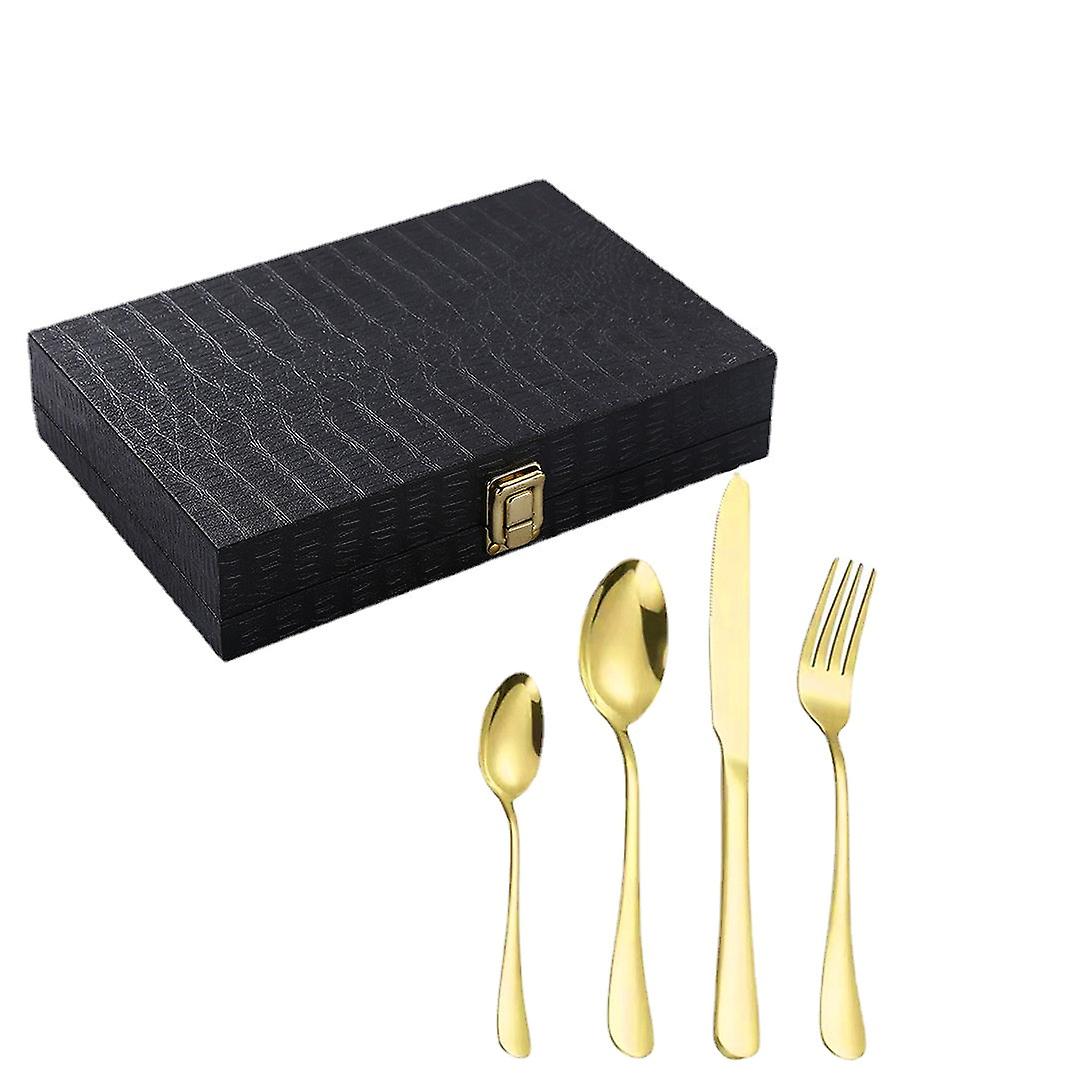 Stainless Steel Tableware Knife Fork And Spoon 24-piece Set Western Food/steak Knife Fork And Spoon